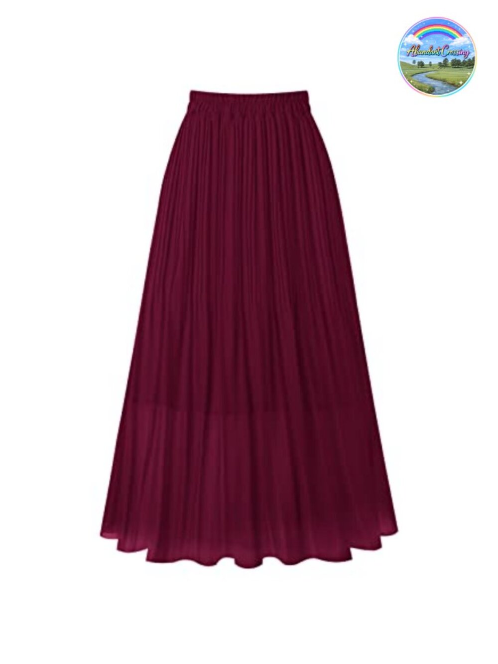 Pleated A-Line Midi Skirt High Waist Chiffon Lined